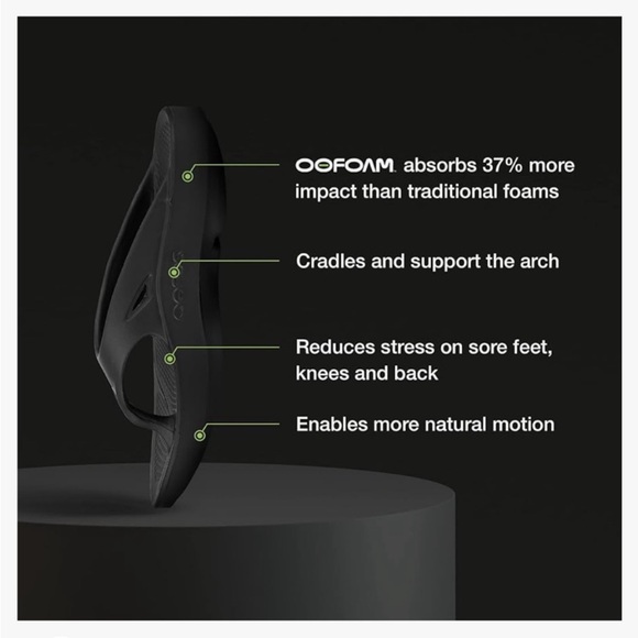 OOFOS OOriginal Flip Flop Sandals Comfort Recovery Shoes Black Men 18 - Picture 4 of 13